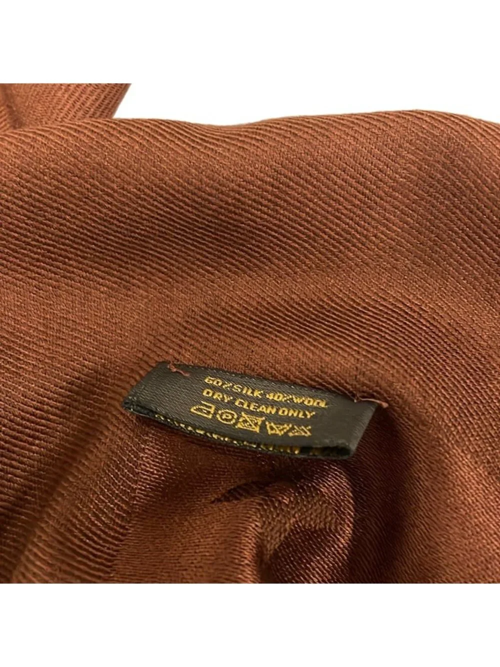 Louis Vuitton Shawl Monogram Chocolat Wool Silk Scarf